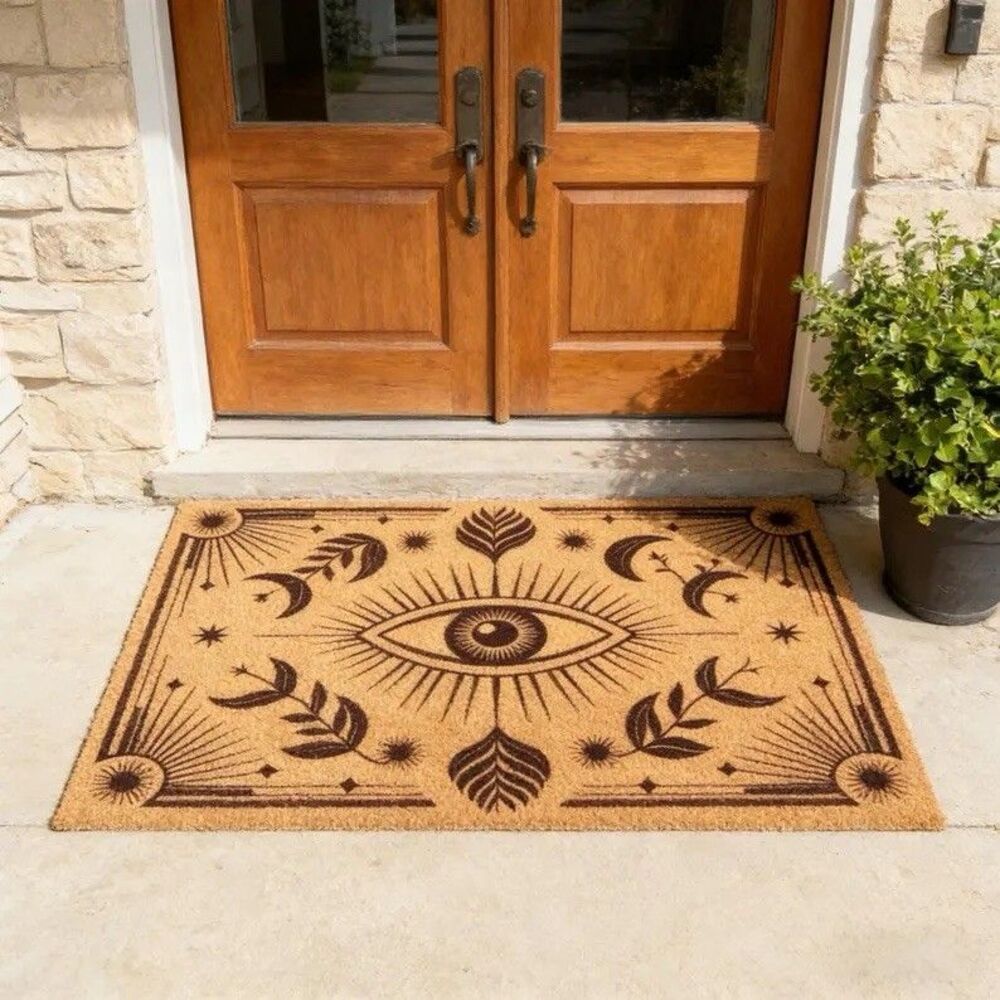 Evil Eye Protection Doormat Boho Bohemian Welcome Mat Front Door Outdoor Rug